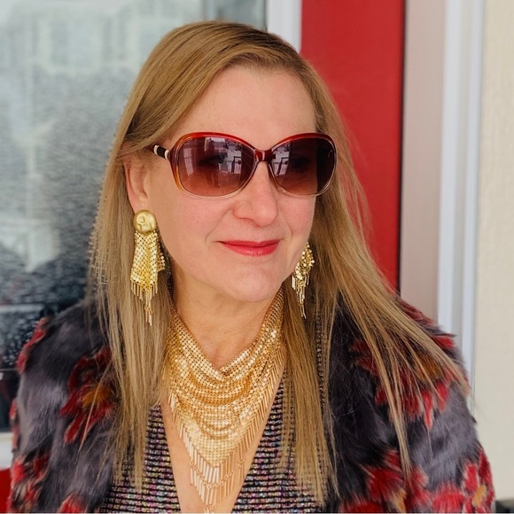 Anthropologie NWT Fringed Chainmail Drop Earrings. - Picture 1 of 4